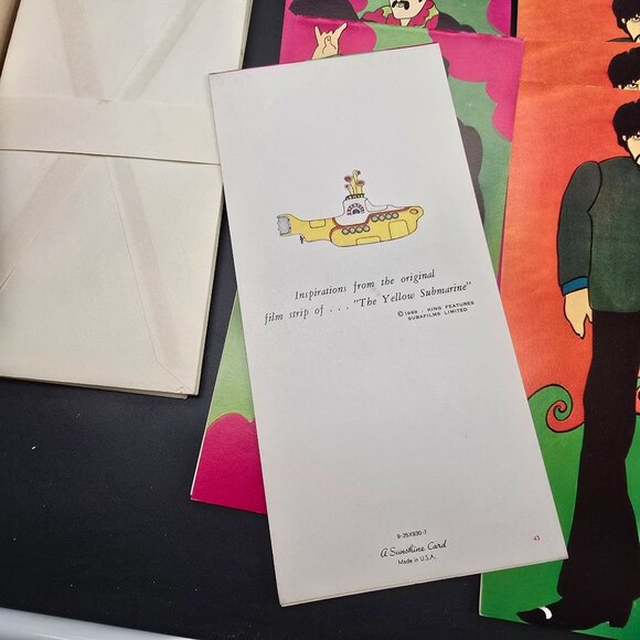 Vintage 1968 The Beatles Yellow Submarine Card Stationary With Box 15/18 DH1368 - Picture 7 of 11